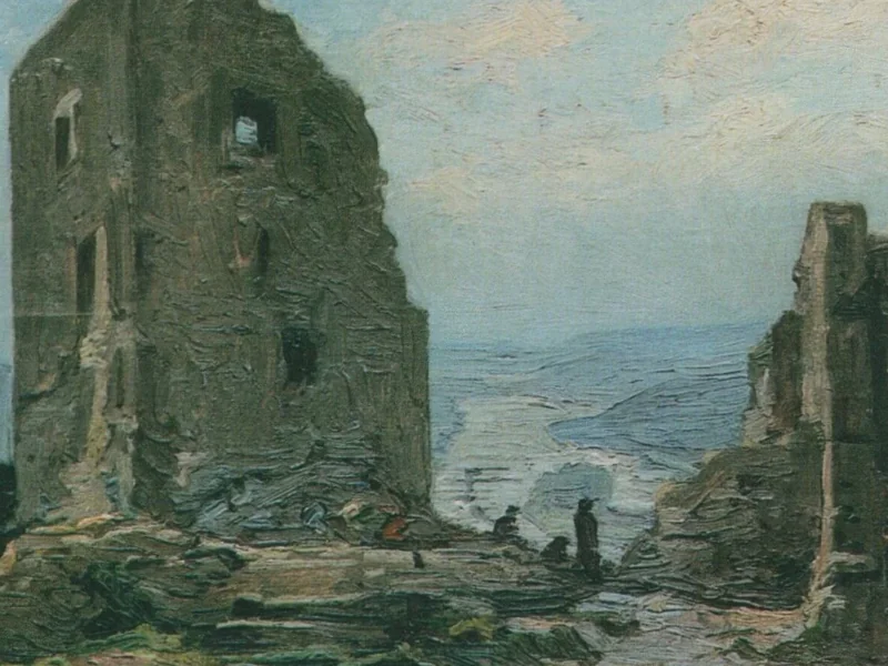1875-Toni Wolter - Castello di Drachenfels nel Siebengebirge